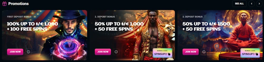 SpinsUp Casino Promotions